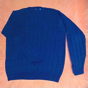 LIKE NEW- IZOD Quilt Stitched 100% Cotton Crewneck Sweater
